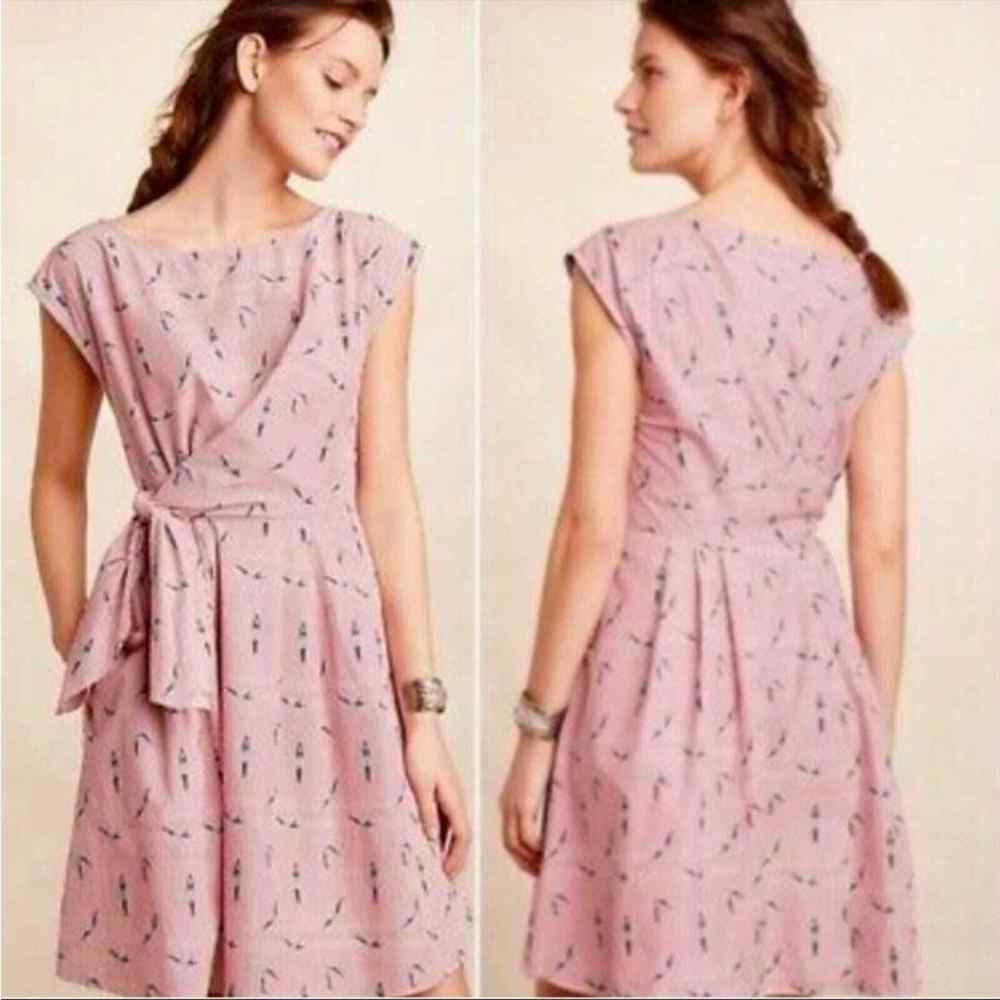 Maeve Anthropologie Women's Sz 6 Bathing Beauty Divers Swimming Tie Waist Dress